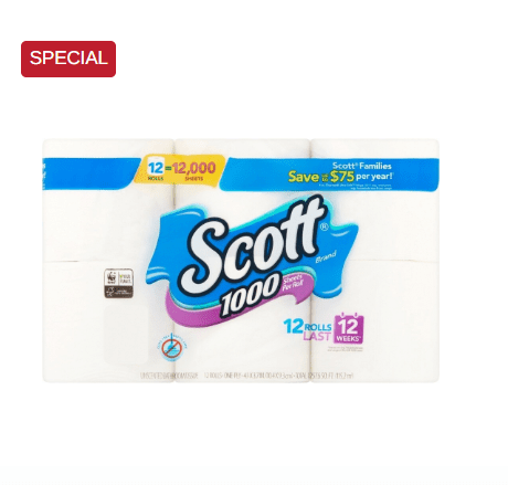 Scott Toilet Tissue, 12 Rolls